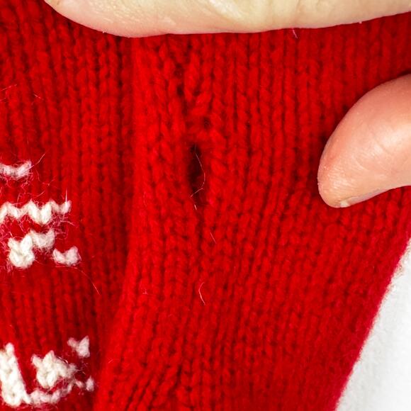 Ralph Lauren Rugby Short Sleeved Snowflake Sweater Size XS Red Holiday Knit - Picture 8 of 11